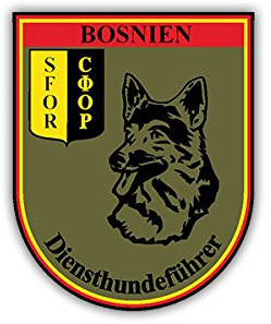Aufkleber/Sticker Diensthundeführer Bosnien Wappen Abzeichen 7x6cm A1230