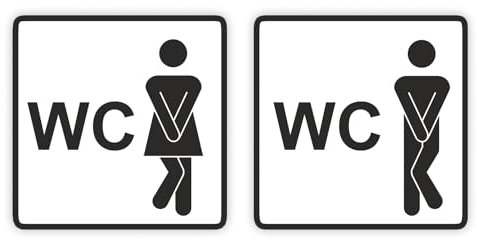 Set de 2 autocollants pour toilettes dames/messieurs Da-He I 9x9 cm chacun I pour porte toilettes I hin044