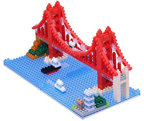 nanoblock Klemmbaustein Set Set Sight to See Golden Gate Brücke 380 Teile, Geschicklichkeitslevel 3, NBH-116