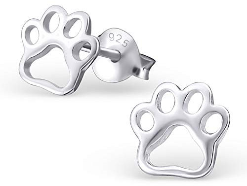 Monkimau Mädchen Ohrringe Pfote Ohrstecker aus 925 Sterling Silver Silber