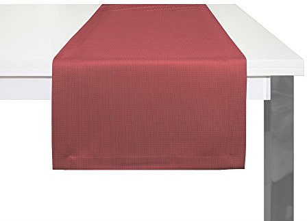 adam Uni Collection Tischläufer, Bio Baumwolle, Dunkelrot, 50 x 150 cm