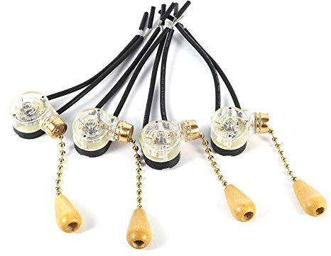 Acogedor Interruptor de luz de tiro, 4 Unids Hogar Lámpara de ventilador de techo Lámpara de pared Reemplazo Tirar del cable de la cadena Interruptor 250V 125V