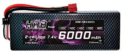 YUNIQUE UK 1 Piece HRB 2s 7.4v 6000mah 60c RC Lipo Battery Hard Case With Dean T Plug For RC Model Boat Truck Buggy RC Car Truck RC Hobby