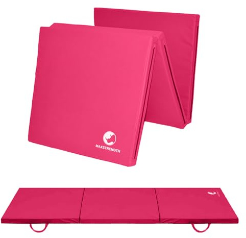 MaxStrength Tri Faltbare Trainingsmatte mit 5 cm Dicke, rutschfeste und wasserdichte Gymnastikmatte, klappbare Fitnessmatte für Yoga Pilates Gymnastik Fitness und Physio