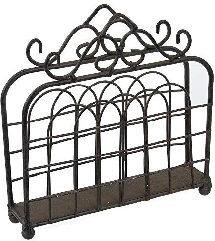 MACOSA SA80793 Vintage Servietten-Ständer Dunkelrostfarben | Landhaus Shabby-Chic | Metall | Servietten-Halter Servietten-Korb Serviettenspender