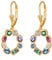 E Jewelry Runde Ohrhänger für Damen, 925 Sterlingsilber 18 Karat Vergoldet Farbige Steine Ohrringe, AAA Cubic Zirkonia Regenbogen-Ohrringe