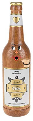 Colours-Manufaktur Räucherflasche - Räucherfigur Räuchermännchen Räuchergefäß Bier Sekt Bierflasche Jubiläum Vatertag Muttertag (Longneck 0,5 - Bester Opa, braun)