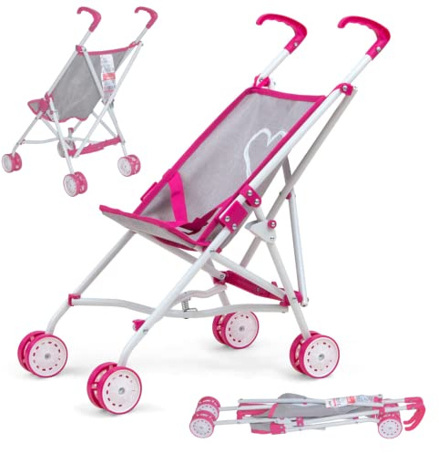 Julia Prestige Pink Milly Mally Faltbarer Puppenwagen