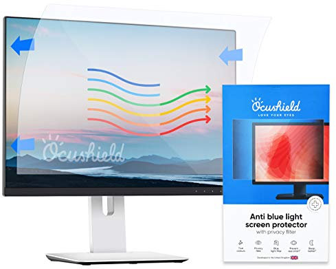 Ocushield, Pellicola Protettiva Anti Luce Blu con Filtro Privacy, Blocco Blu dello Schermo del Monitor del Computer per Occhi, W-A da 27, 582 x 363,6, Dispositivo Pellicola antiriflesso