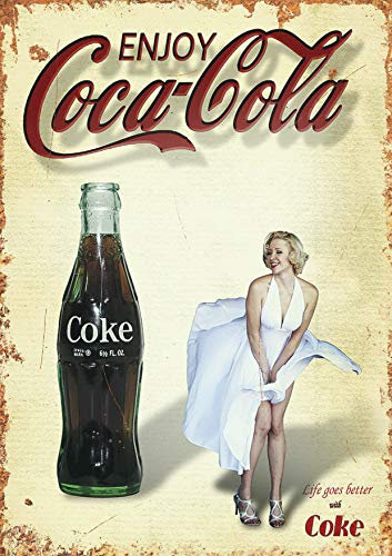 Coca Cola Vintage Wall Pubblicità Retro Targa in Metallo Cucina Drink Pop UK 2 (Formato A4 (200 x 280 mm)