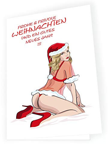 Seelenzauber Weihnachtskarte Sexy Weihnachtsfrau mit passendem Umschlag 1x Karte 1x Umschlag