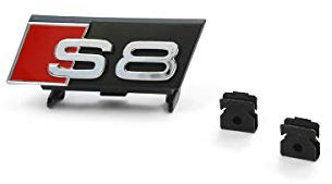Audi 4N08537402ZZ Schriftzug S8 (D5 4N) Kühlergrill Emblem Clip Plakette Logo Zeichen chrom/rot
