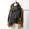 CUEYU Schal Damen Mode Leopardenmuster Frauen Schal Winter Warm Kaschmir Schals Dame Strickschals Foulard Weiblichen Hals Schwarz