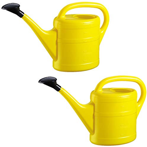 Gießkanne 5 L (2X) GELB Blumenkanne Gartengießkanne