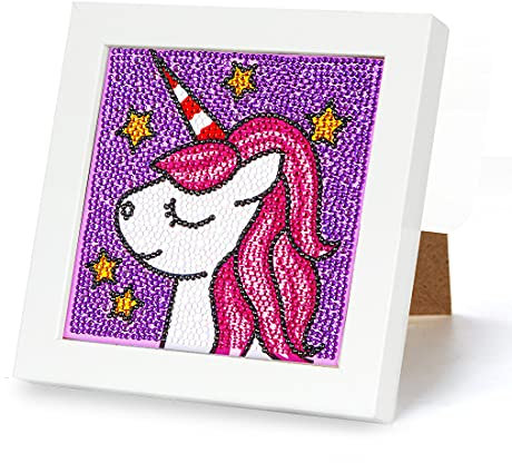 Diamond Painting Einhorn Kinder Mädchen,5D DIY Einhorn Diamant Painting Pferde,Mosaik Bastelset Kinder Diamant Paint Full Mosaikherstellung Kits für Geschenk Home Room Wand Decor 15x15 cm