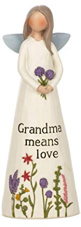 Blossom Bucket Feather & Grace Hand Painted Resin Decorative Figurine - Grandma Means Love Figurine, 5x2