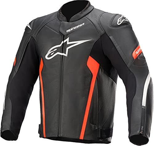 Alpinestars Faster V2 Leather Jacket Black/Fluo Red
