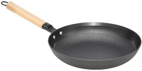 lätt Home Sartén Hierro Fundido Antiadherente 24 cm Diámetro Aptos para Cocina de Inducción Vitrocerámica Gas Horno Parrilla Lavavajillas - Mango Madera Clara Removible - Libre de PFOA