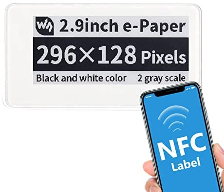 Elektronisches Preisschild, 2,9-Zoll-E-Ink-Bildschirm, Passive Drahtlose Nahfeldkommunikation, Energiesparender Tintenmonitor, Verwendung in Einkaufszentren, Convenience-Stores und Supermärkten(Weiß)