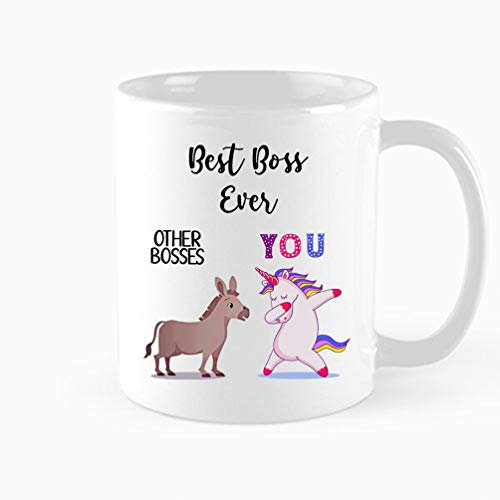 Funny Coffee Mug, Best Boss Ever Unicorn Mug, Gift for Boss , Best Boss Ever Gift, Funny Gift for Boss, Humorous Coffee Cup, Sarcastic Boss Present,11 oz Novelty Mug