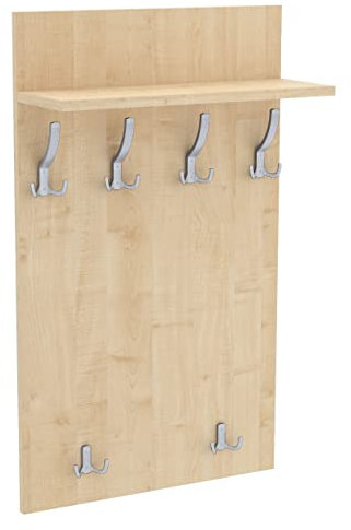90x60 | MAXI Garderobenpaneel Wandgarderobe Garderobe Wandpaneel Kleiderstange ALUMINIUM | AHORN