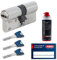 ToniTec Set aus ABUS Schließzylinder EC880 inkl. 3 Schlüssel modular verschiedenschließend Doppelzylinder 60/70|Türzylinder Sicherheitsschloss mit Sicherungskarte und ToniTec Pflegespray