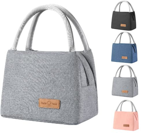 WUWYOUWL Lunchtasche, tragbar, tragbar, aus verdickter Aluminiumfolie, wasserabweisend, thermisch, auslaufsicher, Organizer (Grau)
