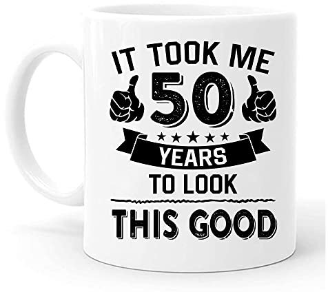 Tasse zum 50. Geburtstag, Fifty Kaffeetasse zum 50. Geburtstag, Tassen für Damen, Geschenke zum 50. Geburtstag, Geschenke für 50. Geburtstag