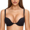 DOBREVA Women's Push Up Bra Plunge Low Back Halter Convertible Padded Underwire Black 38AA