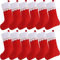 Weihnachtsstrumpf 12 Nikolausstiefel Deko Kamin Christmas Stocking weiß Rot Strumpf zum befüllen und aufhängen groß Ideale Weihnachtsdekoration Weihnachtsbaumschmuck Tischdekoration Weihnachtsstrümpfe