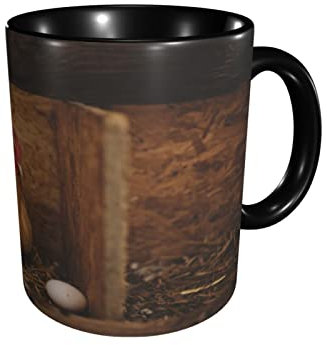 Farm Animal Chicken Egg Ceramic Coffee Mugs 11oz Novelty Tea Cup Gifts for Office and Home Kitchen Microwave Safe