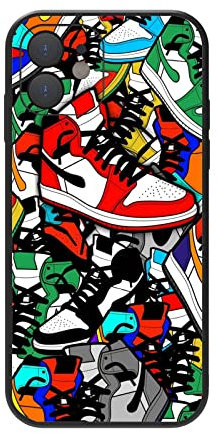 Compatible iPhone 12 Case for for Cool Boys Teen Girls, Basketball Shoes Sneaker Cute Aesthetic Color Ways Soft TPU Cute Funny Glossy Cover Graphics Sports Design
