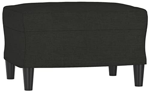 vidaXL Repose-pied Pouf de Chambre à Coucher Tabouret de Canapé Meuble de Salon Salle de Séjour Maison Intérieur Noir 60x50x41 cm Tissu