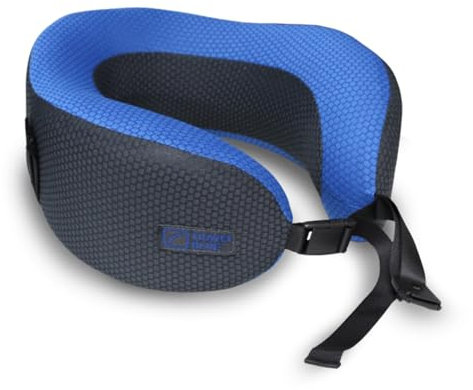 Travel Blue Dreamer Nackenkissen Flugzeug - Memory Foam Kissen für Reisen, Reisekissen Flugzeug mit Atmungsaktivem Netzmaterial, Abnehmbarem Bezug, Hoher Komfort & Unterstützung, Einfache Lagerung