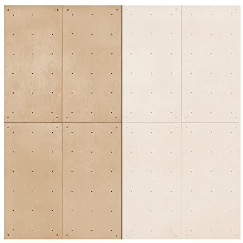 ALPIDEX Kletterwand ab 1,44 qm in Natur/Weiß/Braun inkl. Befestigungsmaterial und Einschlagmuttern, unbegrenzt erweiterbar Kinder Erwachsene, Natur Holz|4 Paneele (2.88 m²)