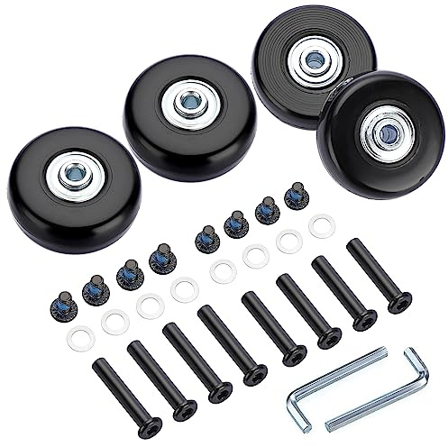 IGNPION roulettes de Valise avec vis Noires, 50 * 18mm, lot de 4