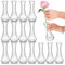 Noamus 16 Pack Glass Bud Vase, Clear Small Flower Vases in Bulk, Threaded Glass Vases for Centerpieces, Mini Vintage Vase Floral Bottle for Rustic Wedding Home Table Decor, Floral Arrangements