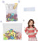 LauCentral Filet de rangement pour jouets de bain pour enfants et bébés, avec 4 crochets adhésifs et 4 crochets à ventouse (2 pièces)
