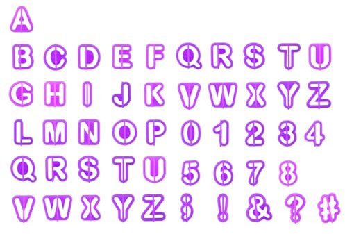 Lot de 40 emporte-pièces pour fondant avec différentes lettres, symboles et chiffres