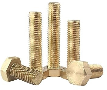 Yjin store M8 Brass External Hex Bolts Metric Threaded Hexagon Machine Screws Electrical Screw Machine Bolt 6mm-60mm (Color : 60mm, Size : M8 (5Pcs))