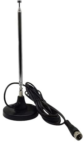 SPORWAY DAB+ Antenna Radio FM: 1 Antenna Telescopica Digitale Con Base Magnetica Per Sintonizzatori Radio DAB FM, Ideale Per Interno (Cavo Di Estensione 3m, 75 Ohm)