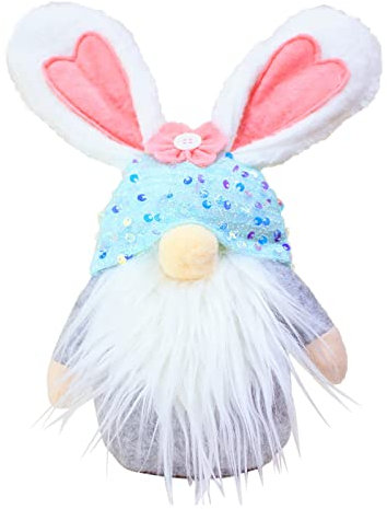 PANGHUBO Vajilla de Pascua de conejo, regalos Gonk para mujer, decoración de gnomo sin rostro, huevos de Pascua, rama, conejito de Pascua sin rostro, muñeca de conejo de Pascua para el hogar