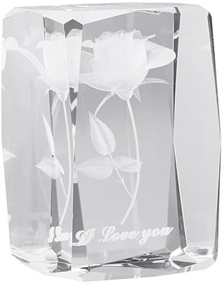 TOPBATHY Rosenblüte Aus Glas Hochzeitstischdekoration Hochzeitsmittelstücke Für Tische Klare Glasverzierungen Rosenfigur Ornament Konservierte Blumenrose Glasblume Pflanze Kristall 3D