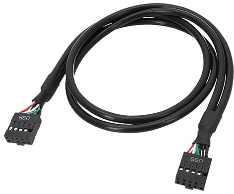 hgnxa USB 2.0 Internes Mainboard-Header-Kabel, USB 2.0, 9-polige Buchse auf Buchse, internes Mainboard-Verlängerungskabel, USB 9-polig auf 9-polige Buchse