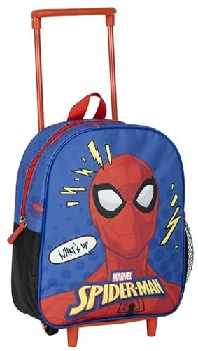 Schulrucksack im Trolley-Stil von Spiderman, Blau, 25 x 10 x 29 cm, Trolley-Rucksack aus Polyester, inklusive Anti-Rutsch-Stollen,Estándar, Casual