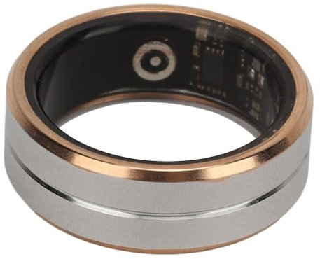 Anello Intelligente, Tracker Sanitario per Monitoraggio del Sonno in Acciaio Inossidabile Ceramico, Tracker Fitness con Controllo Fotocamera (Diametro interno 21,5 mm)