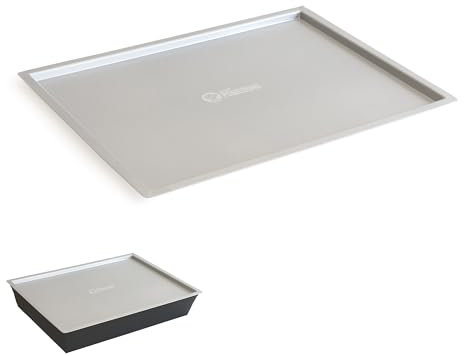 Chef Pomodoro Tapa Bandeja Horno - Tapa Fuente Horno 35,5 x 25 cm – Tapa Molde Rectangular Diseñada para Pizza Detroit - Mantiene el Calor y la Humedad - Tapa Grosor 1,5 mm para Bandeja Aluminio