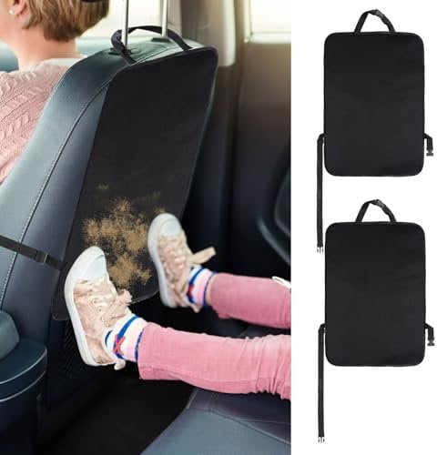 Hopton 2 Stück Rückenlehnenschutz Auto Kinder, Anti-Schmutzig Aitzschutz Auto Rückenlehne, 600D wasserdichte Sitzschoner Auto Kindersitz, Autositzschoner Schwarz
