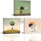 Piy Painting 3x Impression sur Toile de Fille Mignonne, Peinture sur Toile Abstrait, Tableau Decoration Murale, Tableau Fleurs avec Cadre Intérieur pour Décoration de la Maison Hôtel 30x30cm
