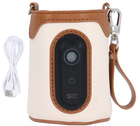 Calentador de biberones, calentador de biberones alimentado por USB 26 engranajes temperatura ajustable botella portátil calentador de leche calentador de biberones de viaje para (l)